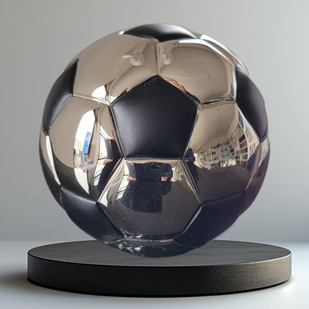 Urn Voetbal - zwart met zilverkleur ( 4.5 LITER)
