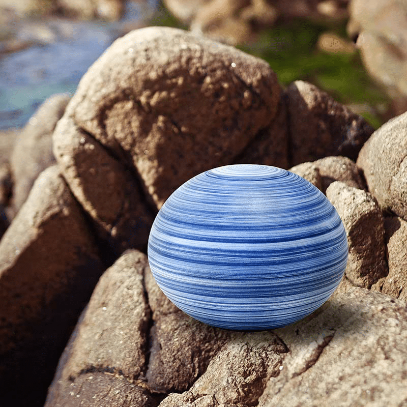 biologische urn blauw