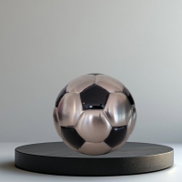 Mini urn - Voetbal met zilverkleur MAT