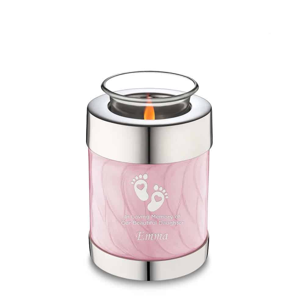 waxine urn licht roze