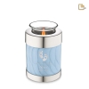 Urn met waxinelicht blauw T668- Urnenonline.nl