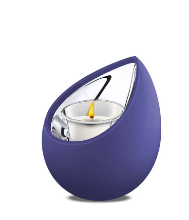 Urn waxinelicht traan blauw