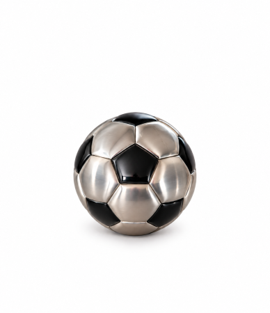 Voetbal Urn – Mini zilverkleur mat