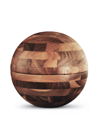 Houten urn - Bol Walnoothout ( 3.5 kilo )