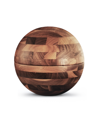 Houten urn - Bol Walnoothout ( 3.5 kilo )