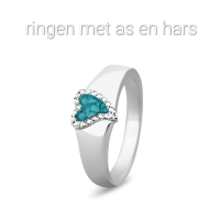 Assieraden ringen met hars en kleur