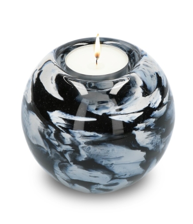 Urn waxinelicht - Zwart/ Wit