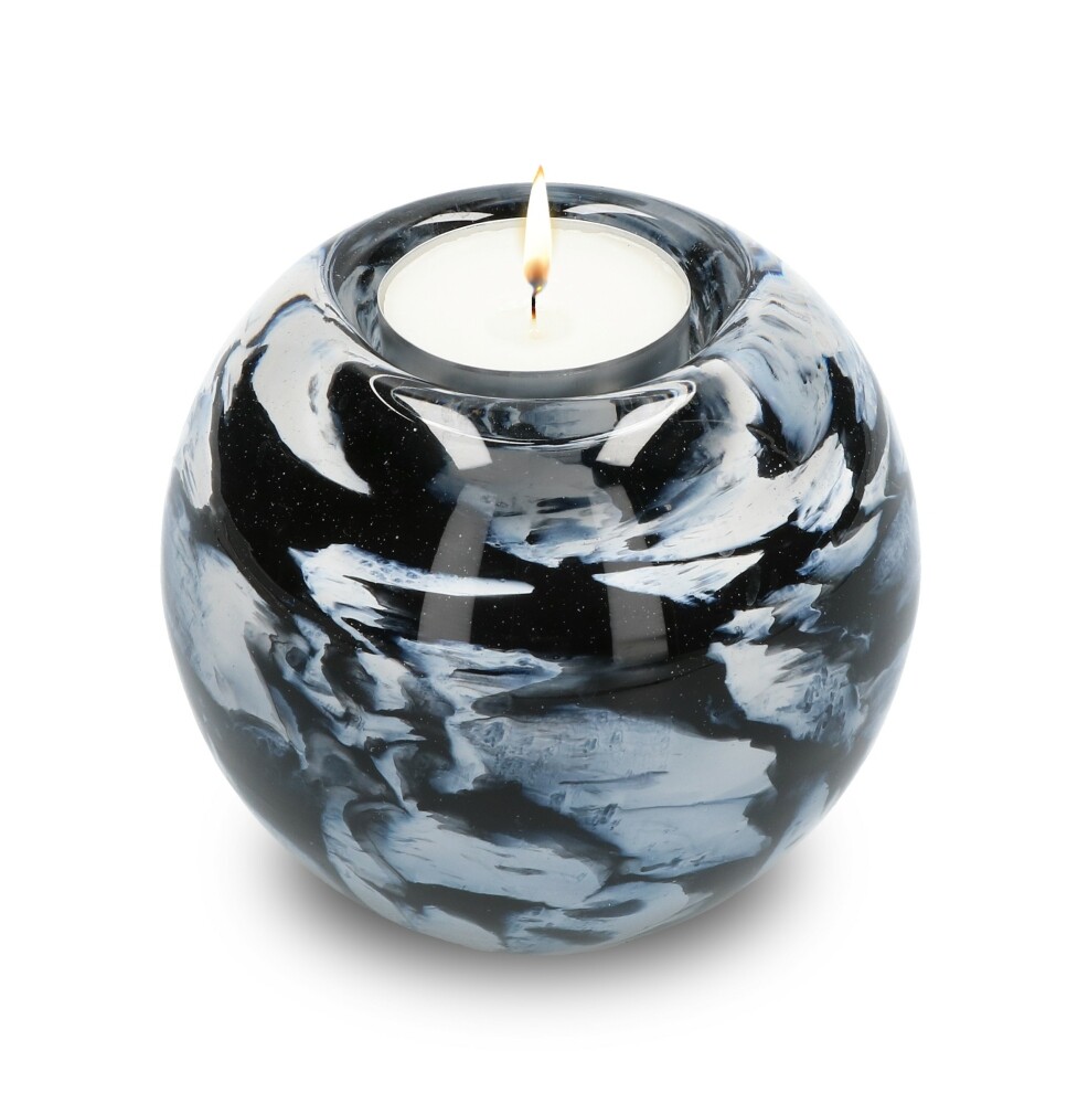 Urn waxinelicht - Zwart/ Wit