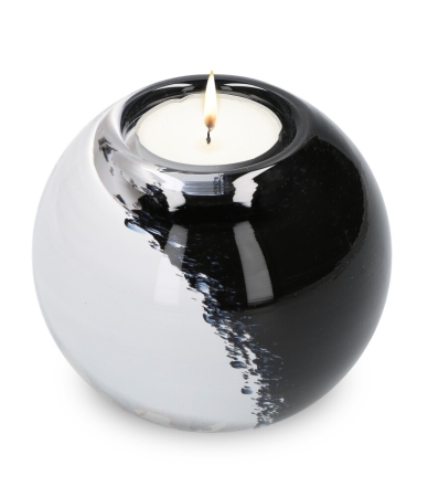 Urn waxinelicht - Wit/Zwart