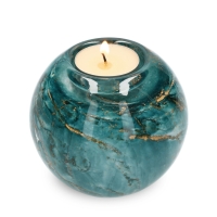 Urn waxinelicht - Groen met bladgoud