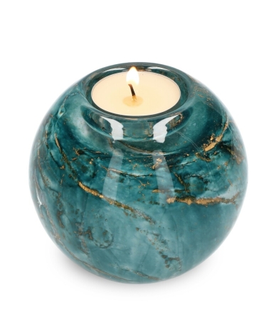 Urn waxinelicht - Groen met bladgoud
