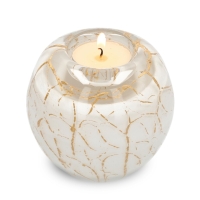 Urn waxinelicht - Wit met bladgoud