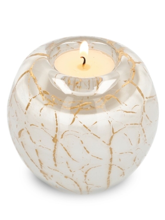 Urn waxinelicht - Wit met bladgoud