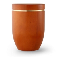 Houten urn - Elzenhout Oranje ( 4 liter )