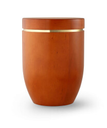 Houten urn - Elzenhout Oranje ( 4 liter )