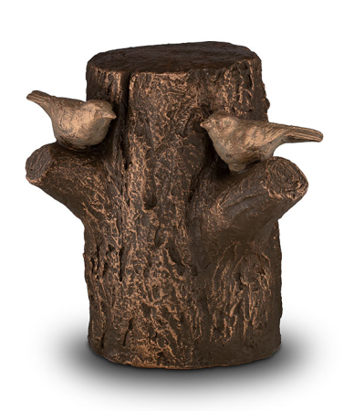 boomstam urn vogeltjes