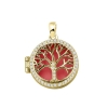 140 Y_Red Asmedaillon levensboom met zirkonia 140