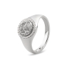 466 S As en Fingerprint ring met zirkonia 466s