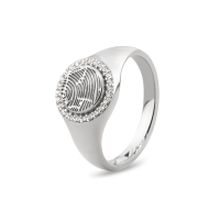 466 S As en Fingerprint ring met zirkonia 466s