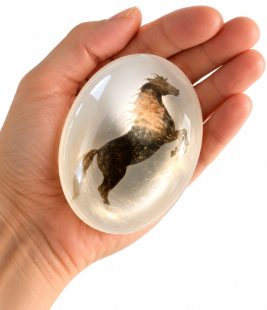 Mini-Urn Glas - steigerend paard