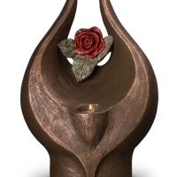 Keramische urn Rode roos ( 3.5 liter)