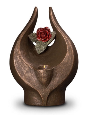 Keramische urn Rode roos ( 3.5 liter)