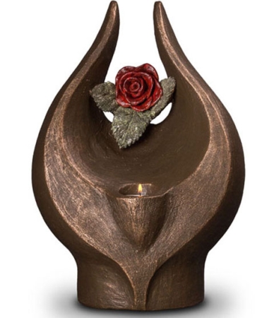 Keramische urn Rode roos ( 3.5 liter)