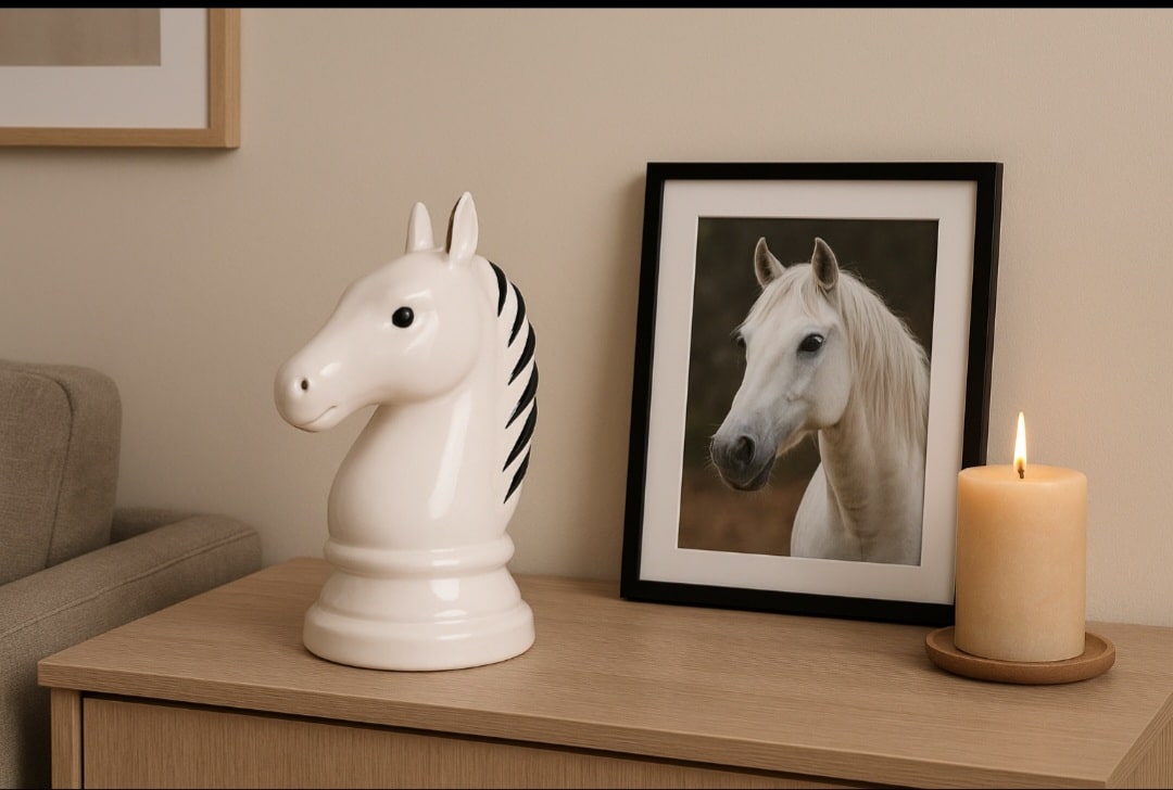 Urn Paard - Wit ( 5 liter )