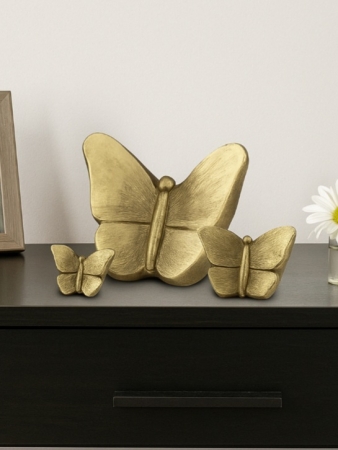 Keramische urn Mariposa vlinder goudkleur