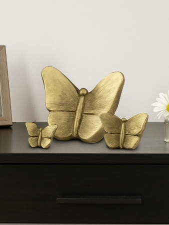 Keramische urn Mariposa vlinder goudkleur
