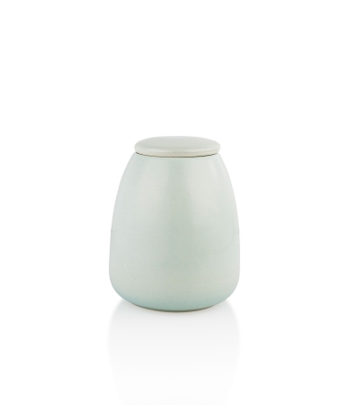 Keramische urn - licht Groen