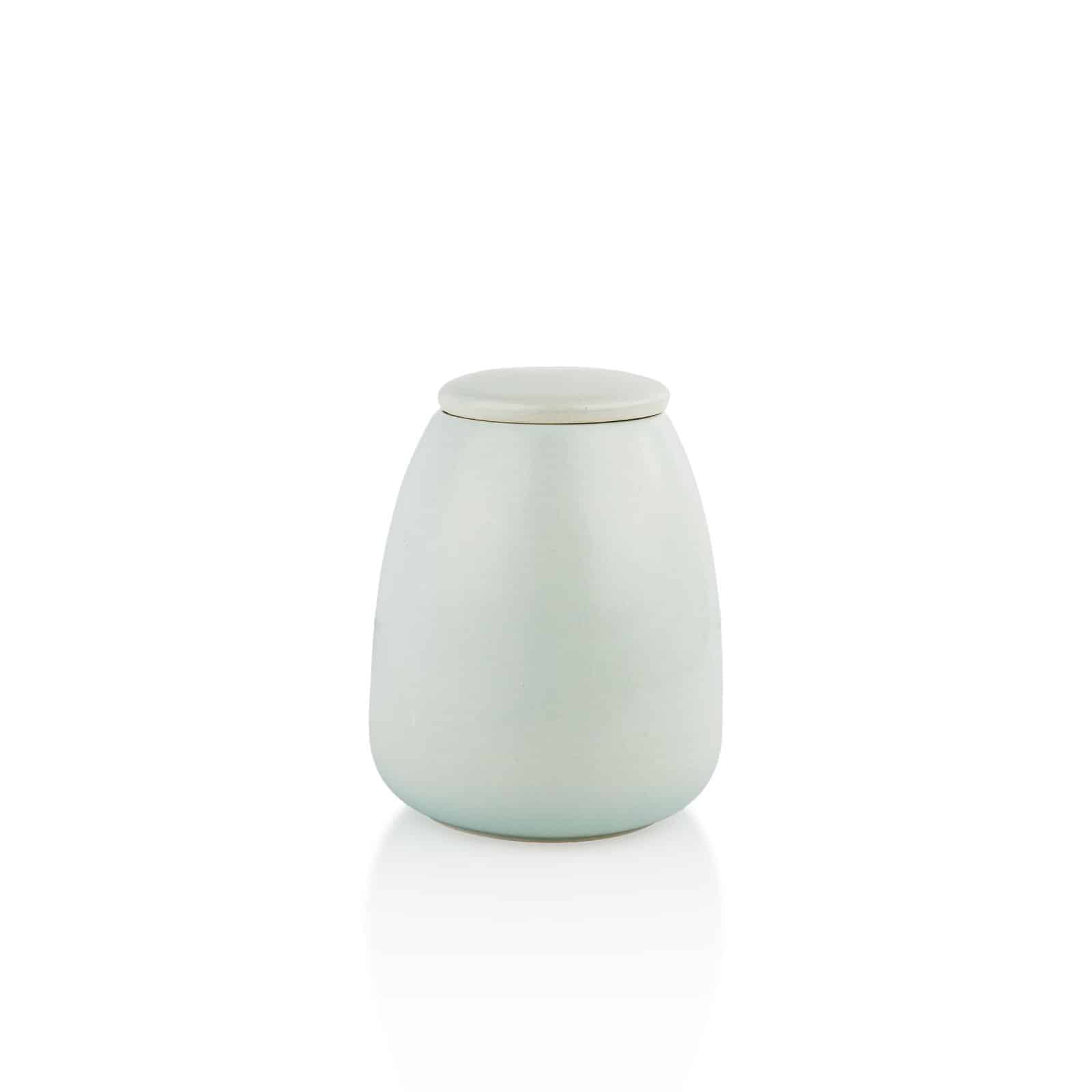 Keramische urn - licht Groen