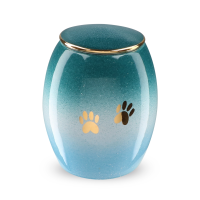 Dierenurn - Blauw - Goudkleurige pootjes ( inhoud 1.5 liter)
