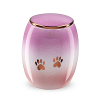 Dierenurn - Roze - Zilveren pootjes ( inhoud 1.5 liter)