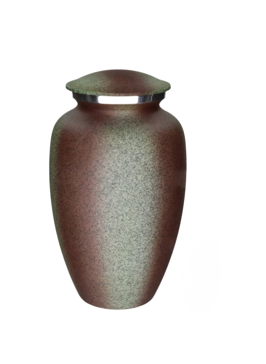 Diep bronsbruin en vergrijsd olijfgroen met een gemeleerde afwerking