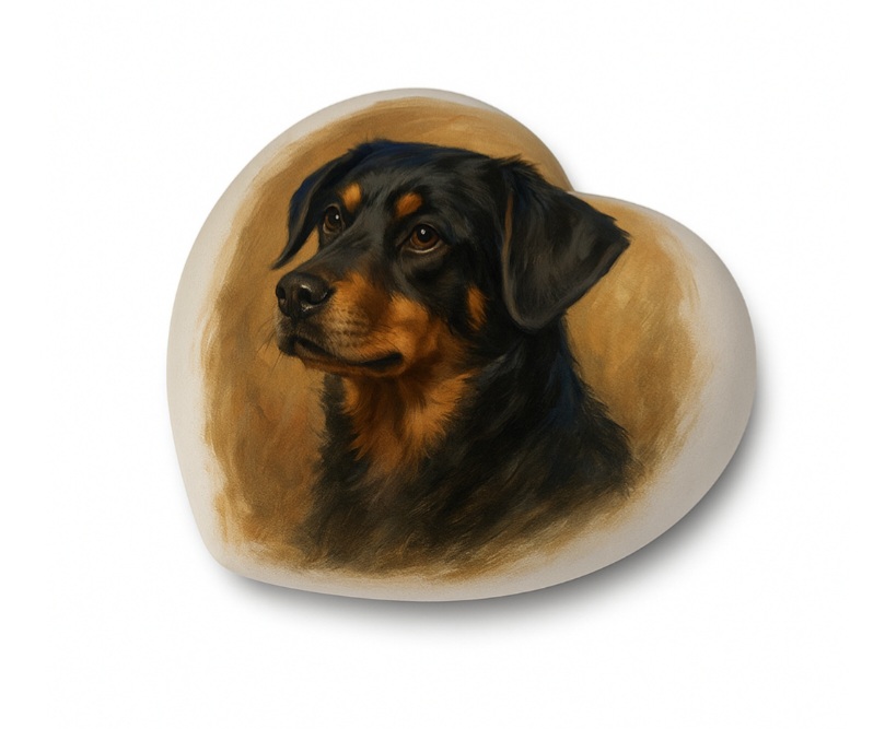 Urnenonline. beschilder Keramische hart - Hond