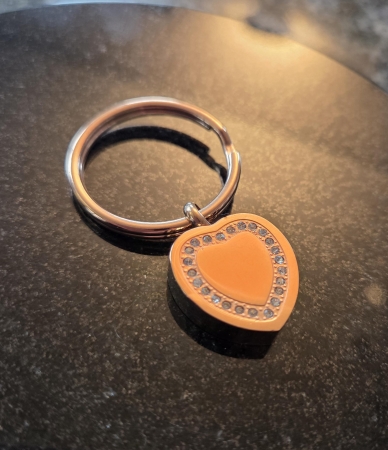 As sleutelhanger hart (rose kleur)