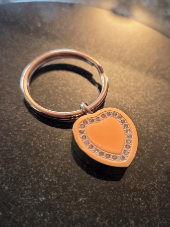 As sleutelhanger hart (rose kleur)