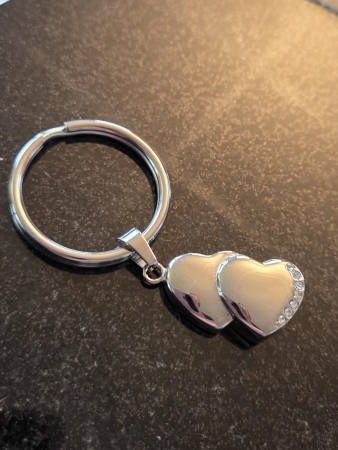 As sleutelhanger dubbelhart zilverkleur