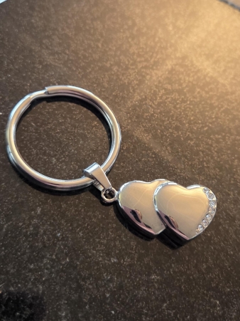 As sleutelhanger dubbelhart zilverkleur