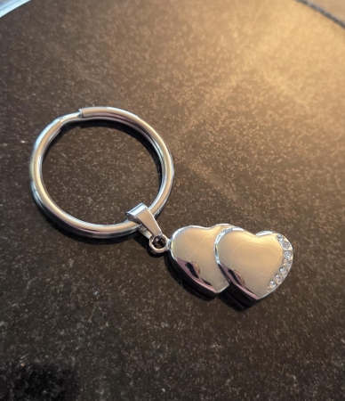 As sleutelhanger dubbelhart zilverkleur