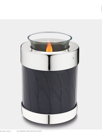 Urn waxinelicht bordeaux zwart