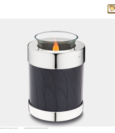 Urn waxinelicht bordeaux zwart