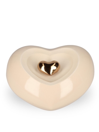 Keramische Urn Hart Creme (1.9 liter)