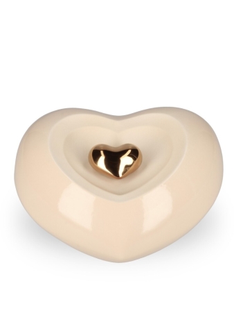 Keramische Urn Hart Creme (1.9 liter)