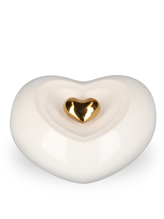 Keramische Urn Hart Wit (1.9 liter)