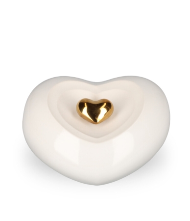 Keramische Urn Hart Wit (1.9 liter)