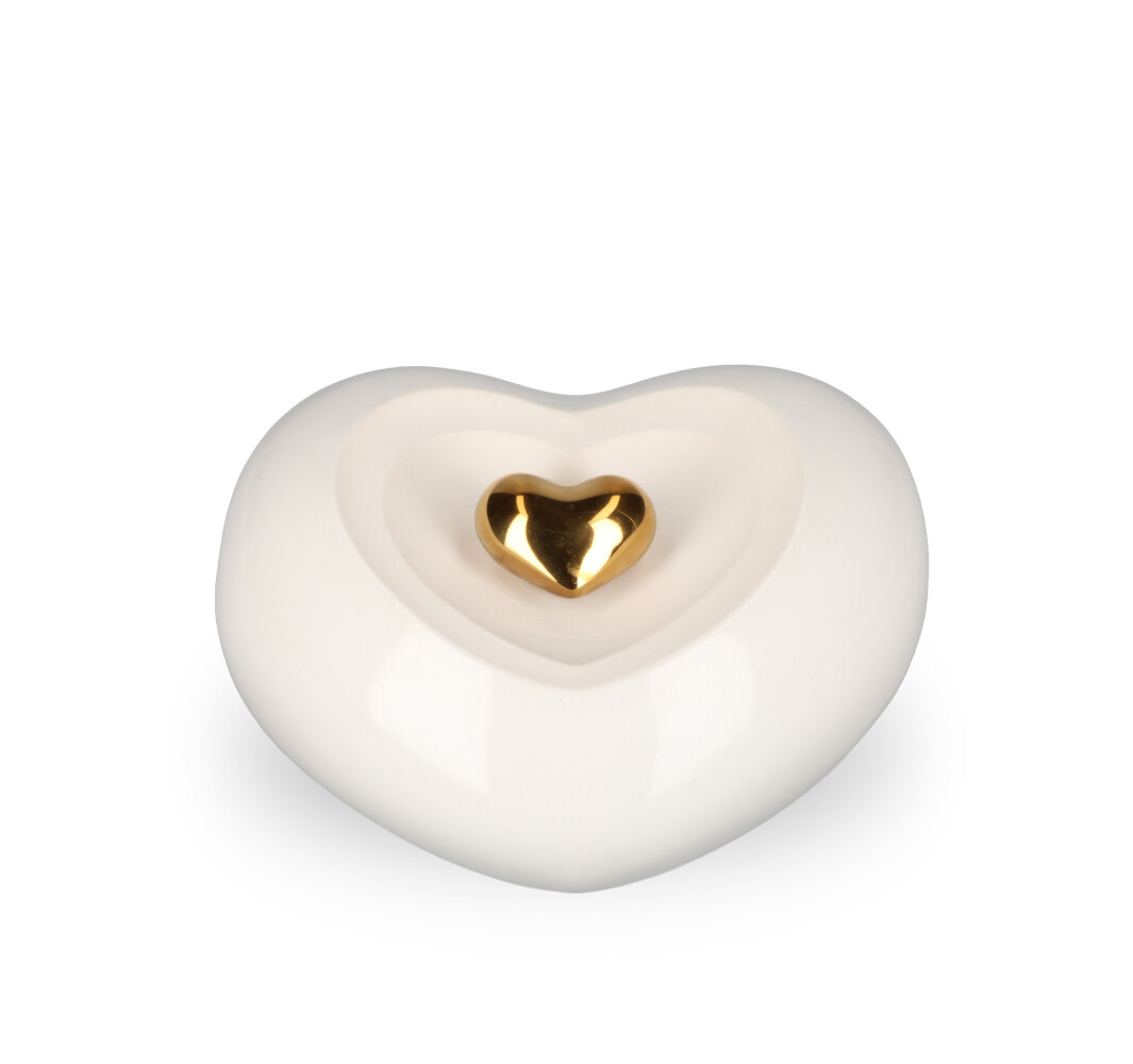 Keramische Urn Hart Wit (1.9 liter)