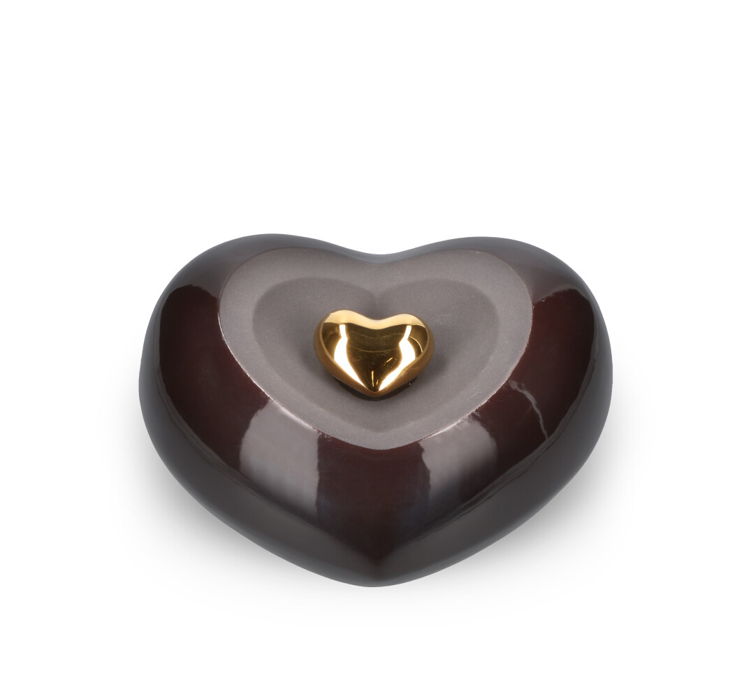 Keramische Urn Hart Bruin/antraciet (3.4 liter)