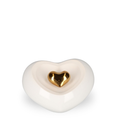 Keramische Urn Hart Wit (0.9 liter)